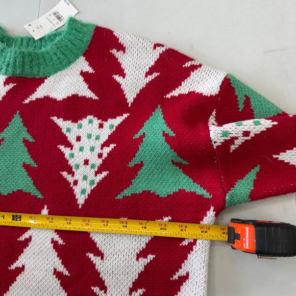 33 Degrees Christmas Tree Knit Oversize Pullover Sweater Womens size XXS NEW - Picture 7 of 8
